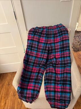 Women’s Plush Plaid Lounge Pants - Pink & Blue